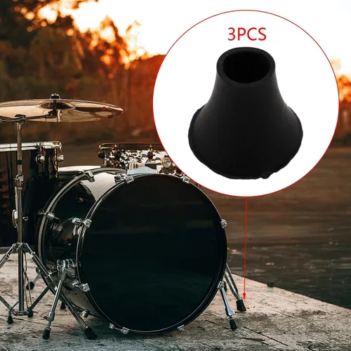 Vista 5 de Drum Set Feet Covers - Set of 3 Anti-Slip Bass Drum Stand Accessories, Style B