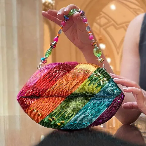 Vista 8 de Mary Frances Mary Frances Rainbow Kisses - Bolso de mano con asa superior multicolor talla única de EE UU Multi