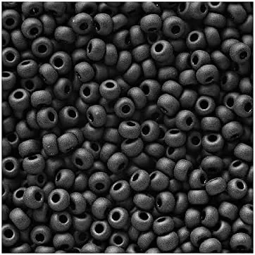 Vista 7 de Cuentas de semillas Rocailles PRECIOSA de 0.71 oz (aprox. 0.091 in), negro mate