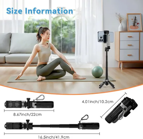 Vista 8 de CloudValley PocketFlex - Mini trípode con control de zoom, soporte de teléfono de bolsillo 3 en 1, para selfie, compatible con MagSafe, soporte