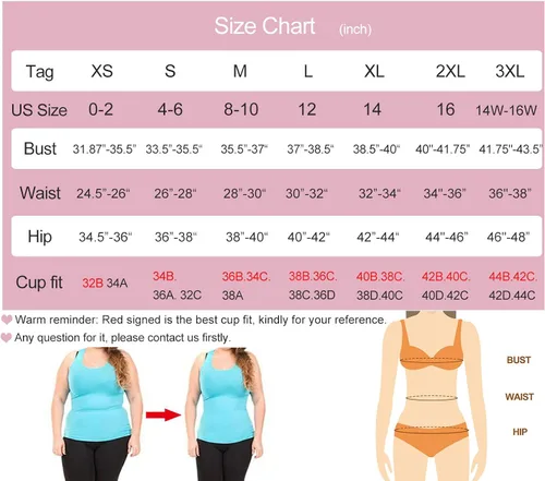 Vista 6 de JOYSHAPER Cami Shaper - Camiseta sin mangas con control de abdomen y brasier integrado, camiseta de compresión acolchada