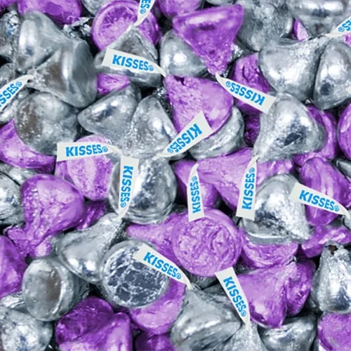 Vista 8 de 180 piezas de chocolate con leche Blue & Silver Candy Kisses (1.8 libras)