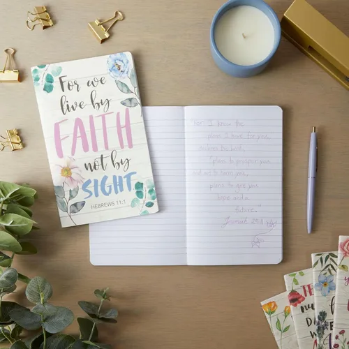 Vista 2 de Faithful Finds Diario para mujeres, cuadernos de oración de fe, 5 x 8 pulgadas, paquete de 6, 40 hojas, cuaderno de estudio bíblico con cubierta