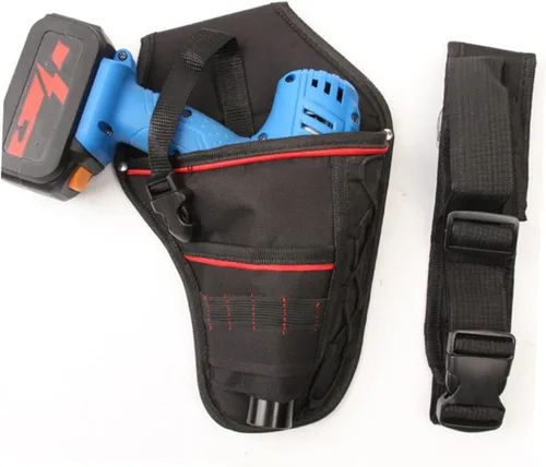 Vista 9 de Bolsa de cinturón de taladro eléctrico para hombre, bolsas de herramientas de carpintero, bolsa de herramientas de carpintero, bolsa de transporte