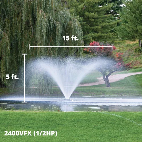 Vista 3 de Kasco Fuente de aireación VFX de 1/2HP, cable de alimentación de 120 V, 50