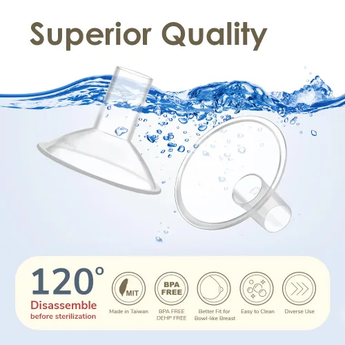 Vista 10 de Maymom MyFit Crater Series - Protector de pecho pequeño de 0.394 in con diseño de dos piezas compatible con piezas de bomba Medela; reemplazo
