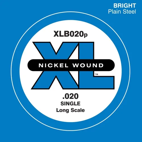 Vista 2 de D'Addario XLB020P Guitarra Bajo de Acero Liso Cuerda Simple, Escala Larga, .020