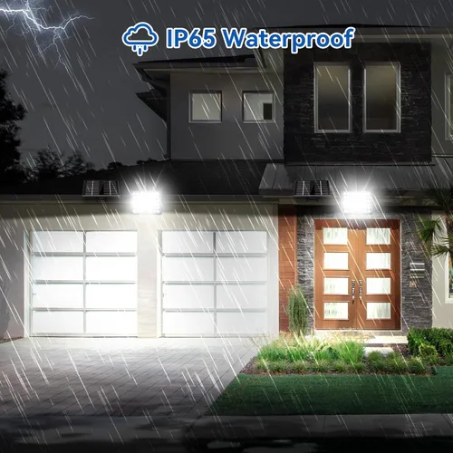 Vista 7 de Aialun 184 luces LED solares de inundación para exteriores, sensor de movimiento, luces de inundación solares con cable de 16.4 pies, impermeable