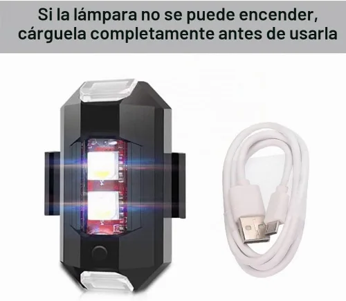 Vista 2 de QVEVDACAR - Luces estroboscópicas LED para dron, 7 colores, mini, USB recargable, iluminación anticolisión, luces traseras para aviones