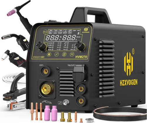 Vista 10 de H HZXVOGEN Soldador MIG 140A 110V/220V, sin gas MIG/Lift TIG/Stick máquina de soldadura 3 en 1 con sinérgico, IGBT inversor portátil máquina