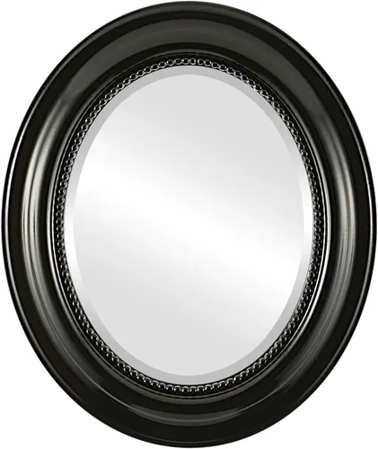 Vista 10 de OVALCREST Espejo de pared ovalado biselado para decoración del hogar, estilo patrimonial, espray plateado, dimensiones exteriores de 25 x 29 pulgadas