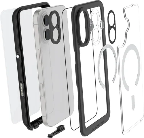 Vista 18 de Ghostek NAUTICAL funda delgada para iPhone 14 Plus a prueba de golpes impermeable con protector de pantalla y imán MagSafe con carga inalámbrica