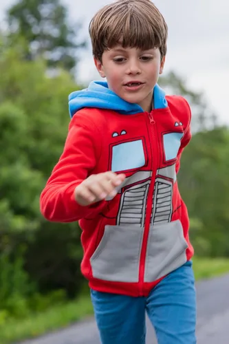 Vista 2 de Transformers Megatron Bumblebee - Sudadera con capucha de forro polar con cremallera para niños pequeños a niños grandes