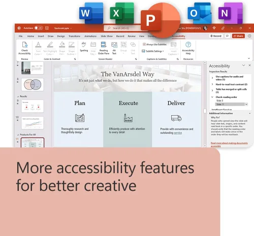 Vista 4 de Microsoft Office Home & Business 2024 Classic Desktop Apps: Word, Excel, PowerPoint, Outlook and OneNote One-Time Purchase for 1 PC/MAC