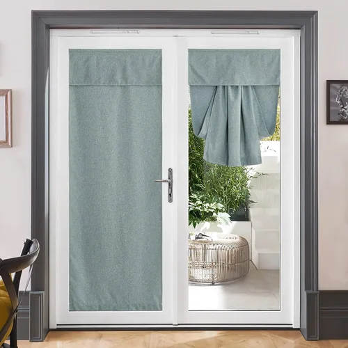 Vista 12 de RYB HOME Cortinas de oscurecimiento de habitación para puerta francesa, cortinas de ventana para puertas de vidrio, aislamiento térmico, cortina