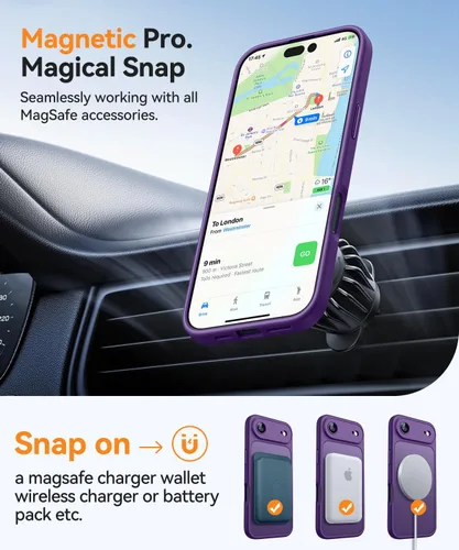 Vista 118 de CANSHN Funda magnética compatible con iPhone Air (6.5 pulgadas), mejorada [protección completa de la cámara] [compatible con Magsafe]