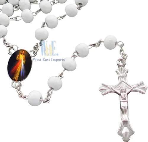 Vista 3 de 12 piezas de Rosario perfumado de Divine Misericordia, recuerdos de fiesta para bautismo, primera comunión, regalo conmemorativo, evento religioso