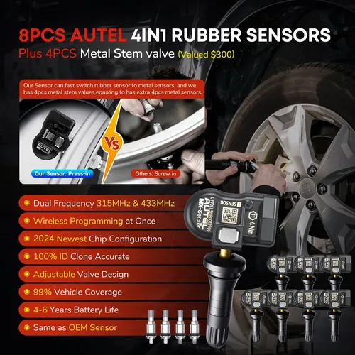 Vista 8 de Autel MaxiTPMS TS508WF KIT, 2026 TPMS Programming Relearn Tool, WiFi Ver. of TS508 TS501 PRO TS601 TS408S, Lifetime Update, Relearn/Activate All
