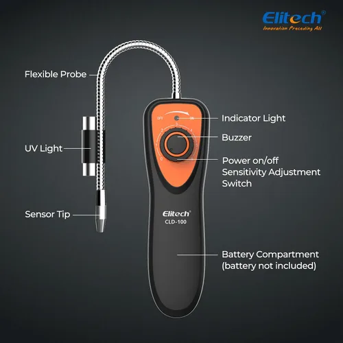 Vista 9 de Elitech Detector de fugas de refrigerante, CLD-100 Detector de fugas de freón Detector de fugas de refrigerante HVAC para automóvil Detector