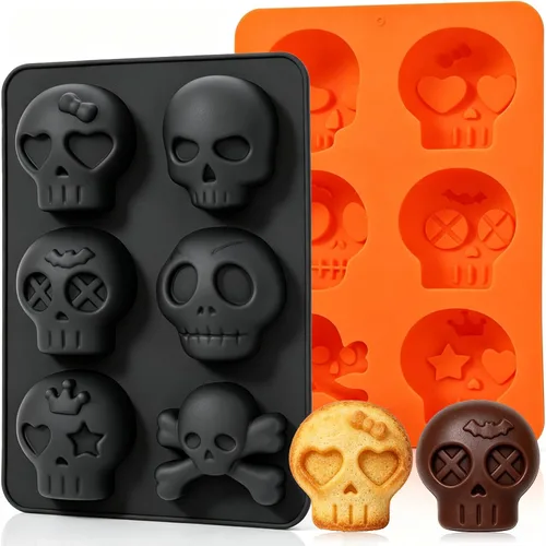 Vista 23 de 4 moldes de silicona para caramelos, 55 cavidades antiadherentes redondos Azul+rosa: 4 piezas