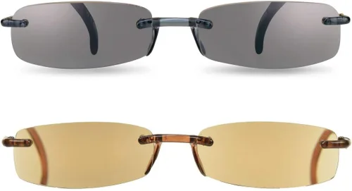 Vista 16 de proSPORT 2 pares de lentes de sol de lectura tintados, sin montura para hombres y mujeres