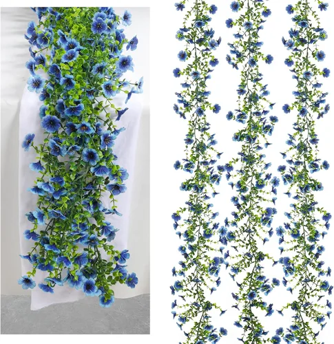 Vista 75 de RECUTMS Guirnalda artificial de otoño, plantas de vegetación sintética 1 pieza seda marrón
