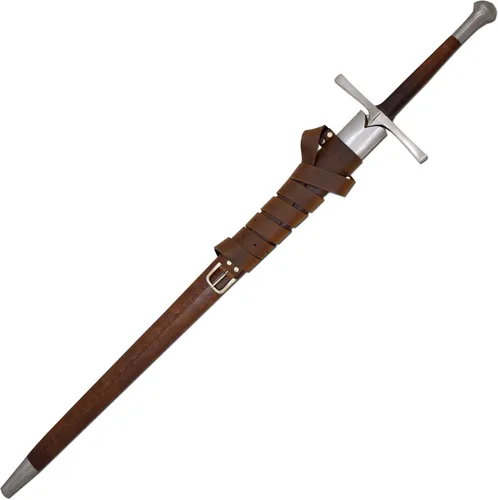 Vista 5 de Medieval Warrior espada forjada a mano de finales de la edad media, de espiga completa, templada.