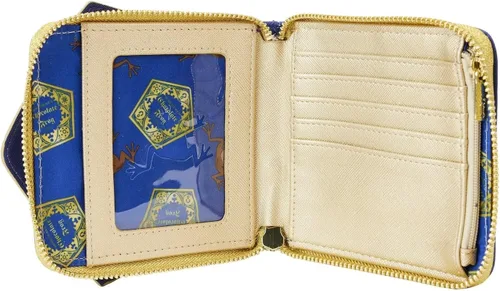 Vista 4 de Loungefly Harry Potter Honeydukes - Cartera con cremallera y diseño de rana de chocolate, Azul, Cartera