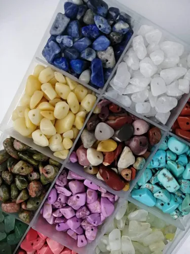 Vista 5 de Cuentas de piedras preciosas naturales de forma irregular, chips de piedra de cristal, energía curativa para la fabricación de joyas (15-1)