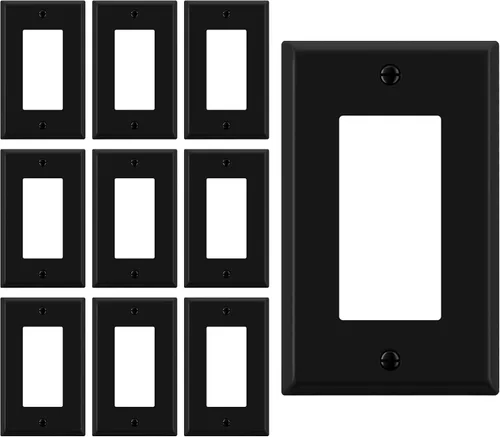 Vista 93 de ENERLITES Placa decorativa doble de metal para interruptor o receptáculo, placa de pared de acero inoxidable, resistente a la corrosión