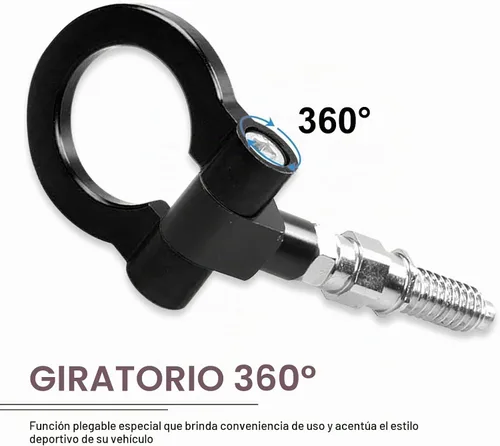 Vista 5 de Gancho de remolque para parachoques delantero del coche, especificaciones de rosca europea, anillo de remolque de estilo de carreras