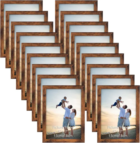 Vista 12 de Hoikwo 18 paquetes de marcos de fotos de plástico negro de 3.5x5 multifuncionales con cubierta de plástico para fotos familiares, obras de arte