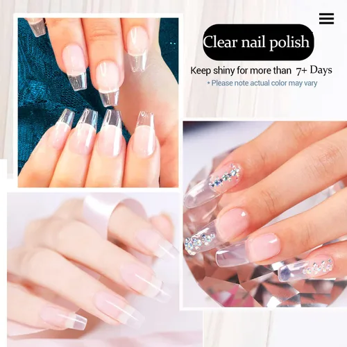 Vista 7 de AZUREBEAUTY Esmalte de uñas base y capa superior 2 en 1, fortalecedor transparente, secado rápido, brillo de alto brillo, sin rayas, fórmula suave