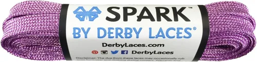 Vista 3 de Derby Laces SPARK Metallic 3/8 inch (9mm) Flat Shoelace for Skates, Roller Derby, Boots, and Everyday Shoes