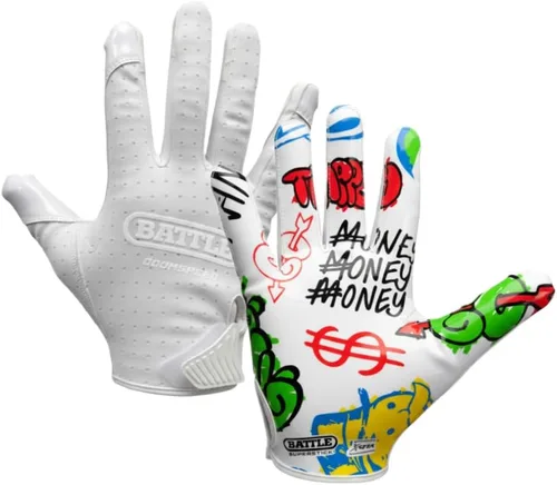 Vista 50 de Battle Guantes deportivos con receptor de velocidad Doom Blanco