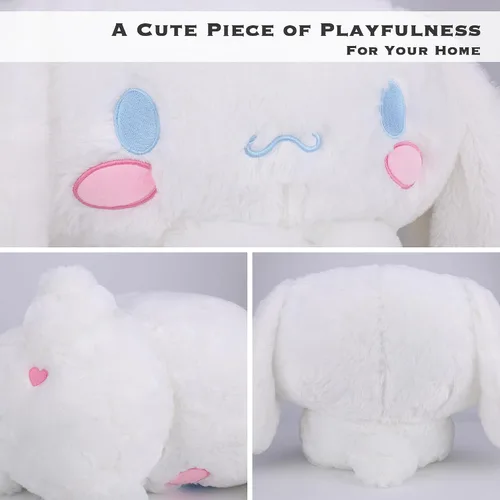 Vista 4 de Juju - Peluche Kawaii blanco (20 pulgadas), lindos animales de peluche kawaii, peluches grandes de peluche, peluches grandes, lindos peluches