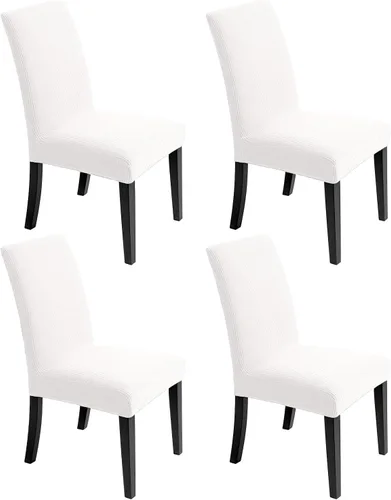 Vista 15 de Fundas para sillas de comedor, fundas elásticas para sillas de asiento decorativo, sin brazos, extraíbles, lavables, elásticas, universales