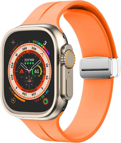 Vista 42 de Banda magnética compatible con Apple Watch de 38mm 40mm 41mm 42mm 44mm 45mm 46mm 49mm, mujeres y hombres, correa deportiva de silicona compatible