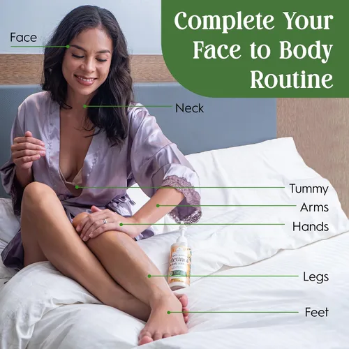Vista 8 de Tree To Tub Loción corporal Retinol - Crema corporal hidratante, crema reafirmante avanzada con ácido hialurónico y manteca de karité, loción
