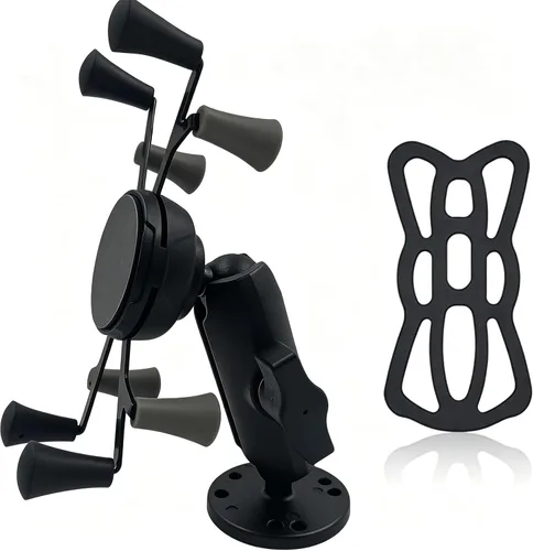Vista 10 de Strg Soporte de teléfono con brazo de doble enchufe de bola de aluminio
