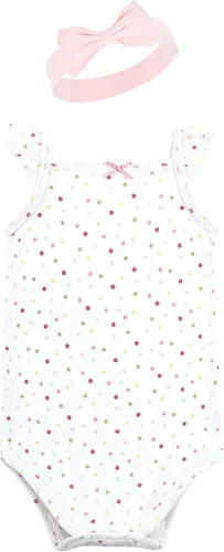 Vista 4 de Hudson Baby girls Sleeveless Bodysuit and Headband Set