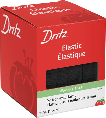Vista 4 de Dritz 9407B Tejido elástico no enrollable, negro, 1 pulgada por 12 yardas
