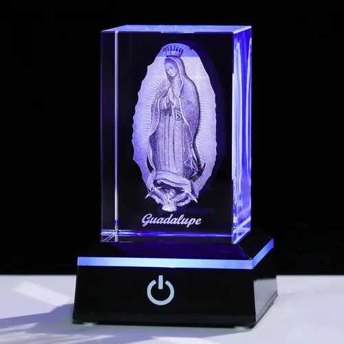 Vista 9 de Movdyka Estatua de Jesús de Cristal 3D Regalos Cristianos para Mujeres y Hombres, Regalos Religiosos con Grabado Láser para Amigos, Mamá, Papá
