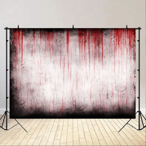 Vista 2 de Lofaris Telón de fondo de Halloween para fotos de pared sangrienta y grungy, fondos de fotografía de asesinato, crimen de terror, decoración