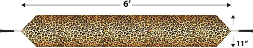 Vista 2 de Beistle Camino de mesa de papel con estampado de leopardo, decoración de mesa con temática de safari y selva con detalles de borlas, tema