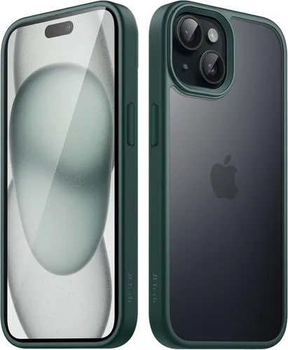 Vista 8 de JETech Funda mate para iPhone 15 Plus de 6.7 pulgadas, a prueba de golpes, protección contra caídas de grado militar, cubierta trasera translúcida