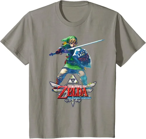 Vista 23 de Camiseta Nintendo Zelda Skyward Sword Link Ready for Battle Negro