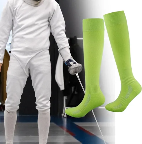 Vista 2 de Fancyes Calcetines de esgrima transpirables para absorción de sudor, equipo de esgrima, cómodos, atléticos, unisex, para juego de lámina de espada