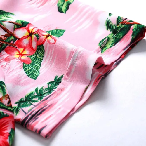 Vista 5 de SheLucki - Camisa hawaiana para hombre, unisex, casual, manga corta, con botones, estampada con sombra de palmeras, para el verano en la playa