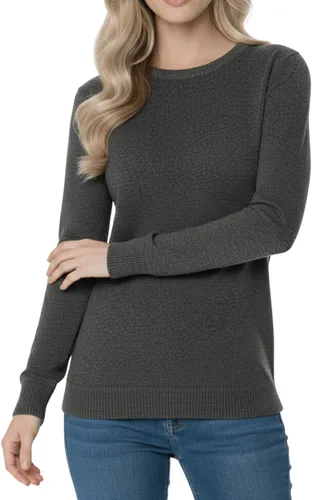 Vista 14 de YEMAK suéter de punto casual básico ligero con cuello redondo y manga 3/4 para mujer A.mk3636 - Negro